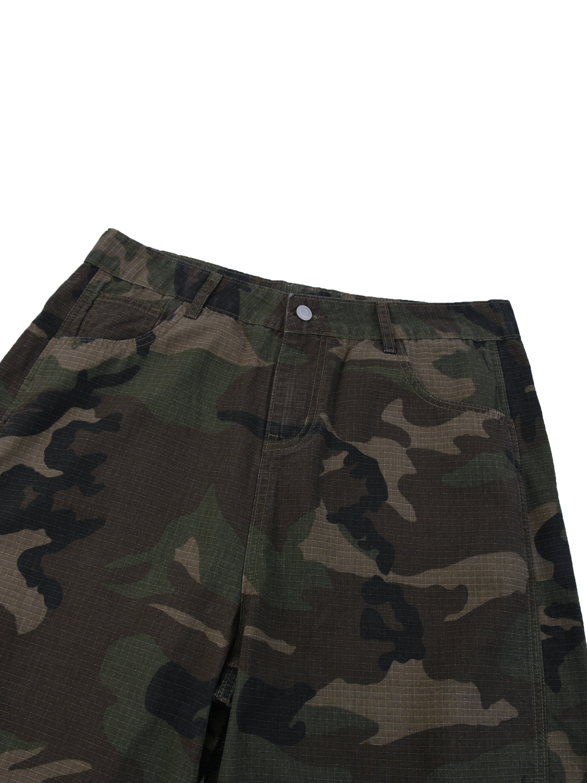 Men’s Camo Barrel Leg Cargo Pants - BLOOMORTAL