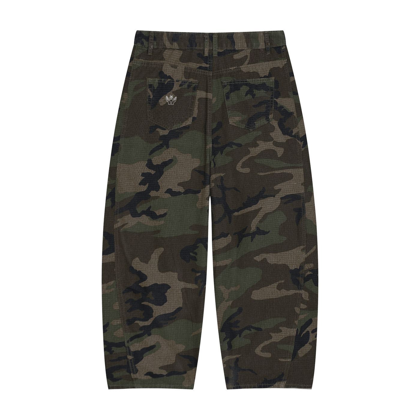Men’s Camo Barrel Leg Cargo Pants - BLOOMORTAL