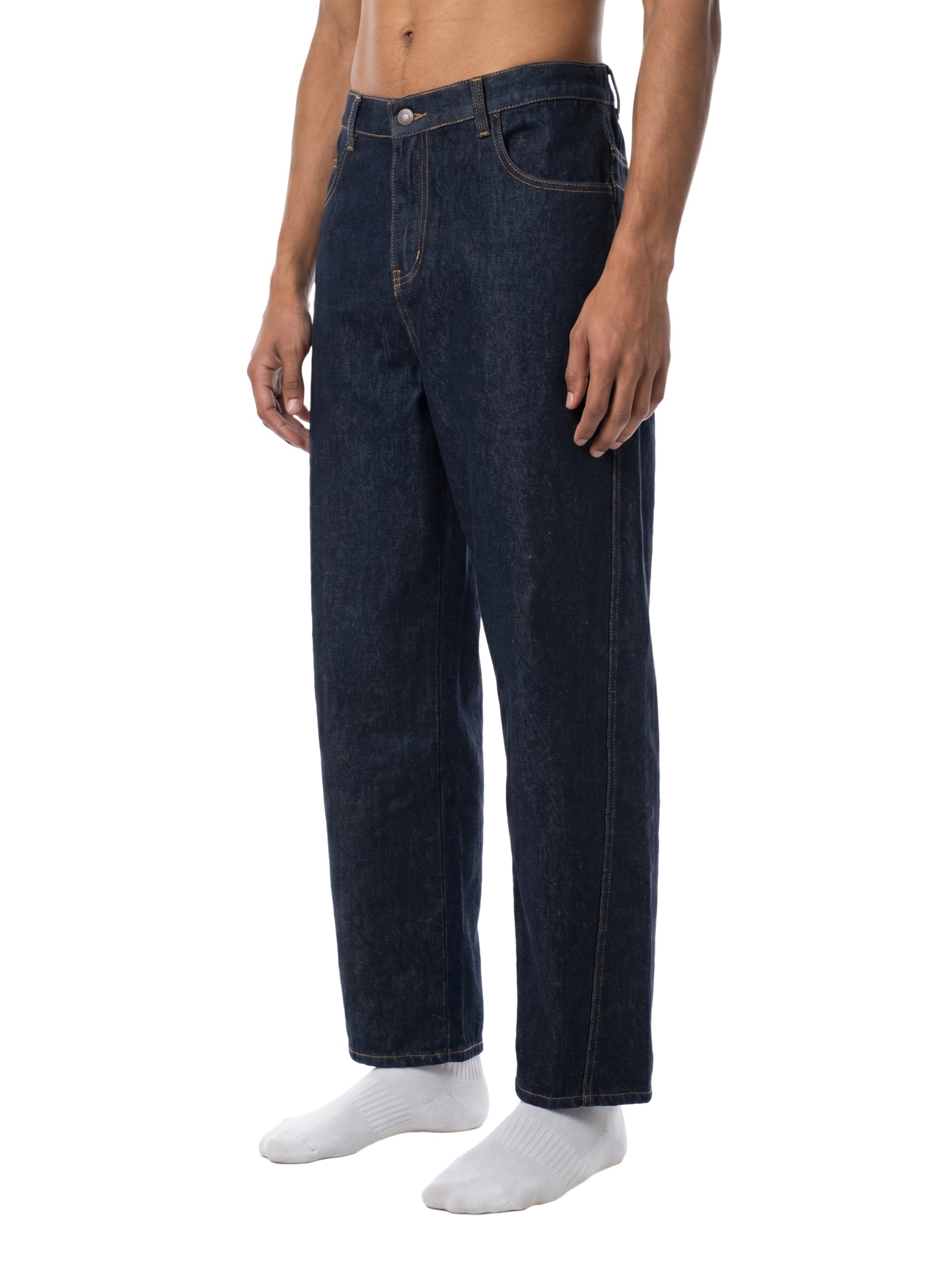 Men's Vintage Wash Barrel Leg Jeans - BLOOMORTAL