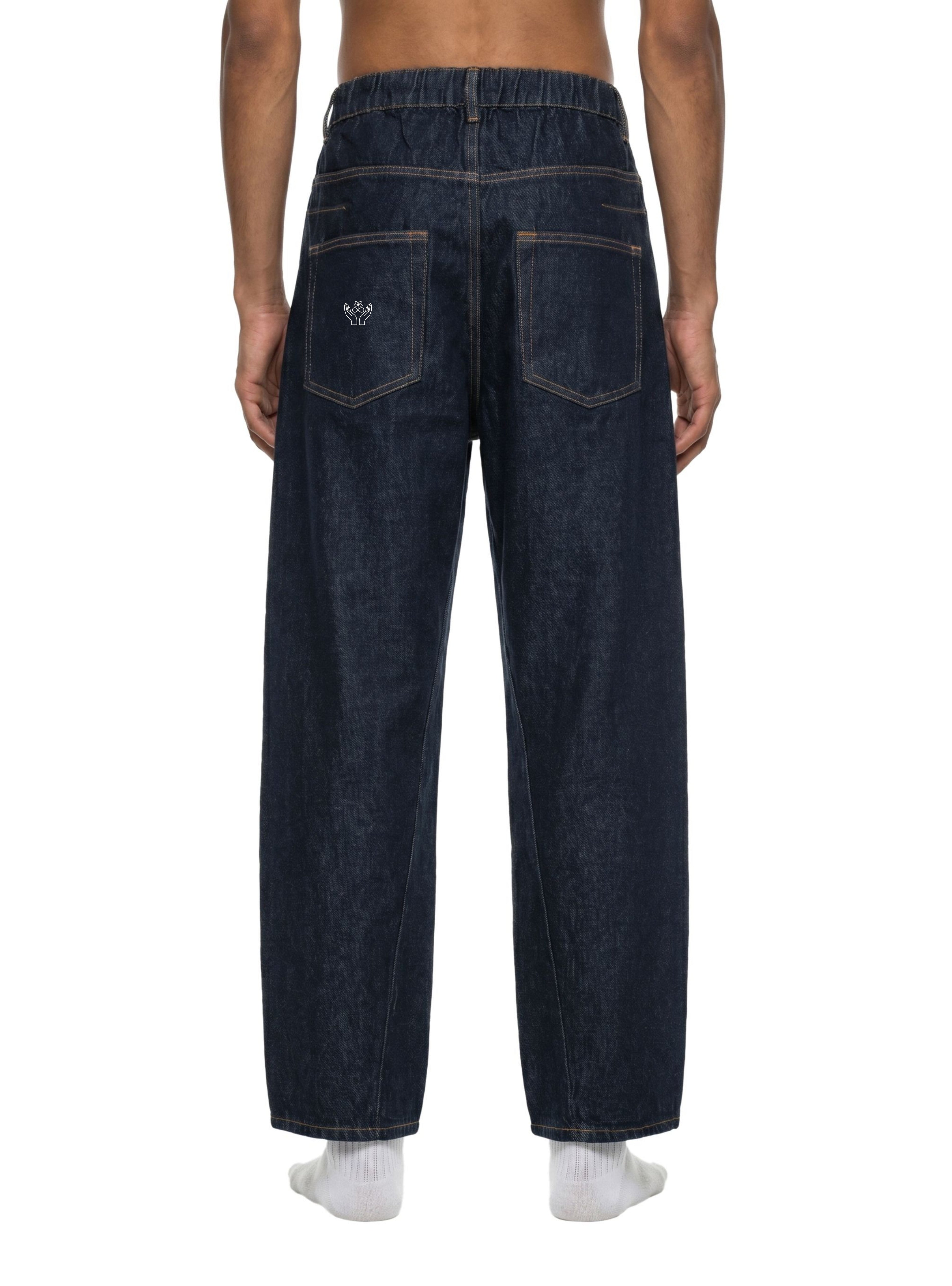 Men's Vintage Wash Barrel Leg Jeans - BLOOMORTAL