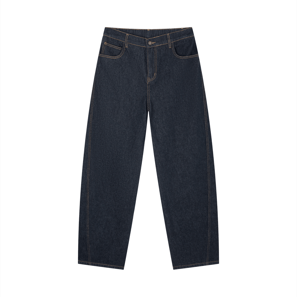 Men's Vintage Wash Barrel Leg Jeans - BLOOMORTAL