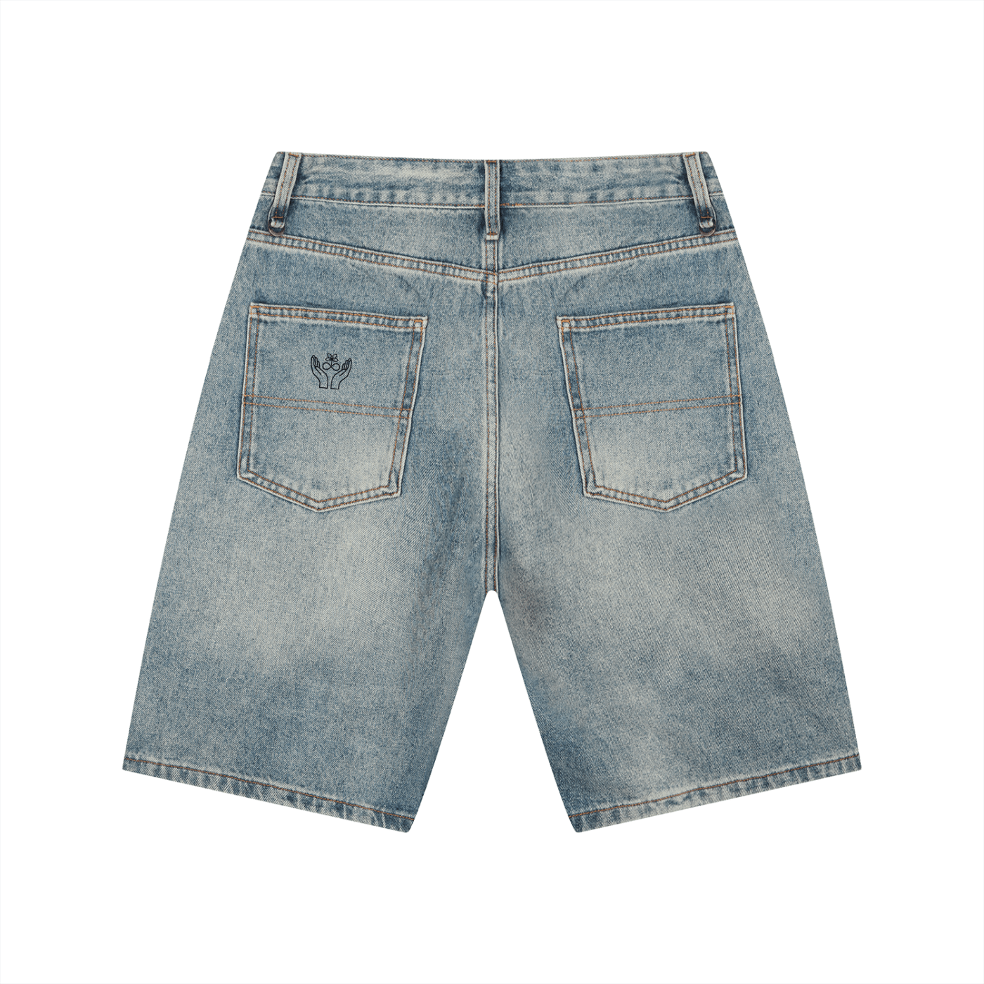 Men's Vintage Wash Denim Shorts - BLOOMORTAL