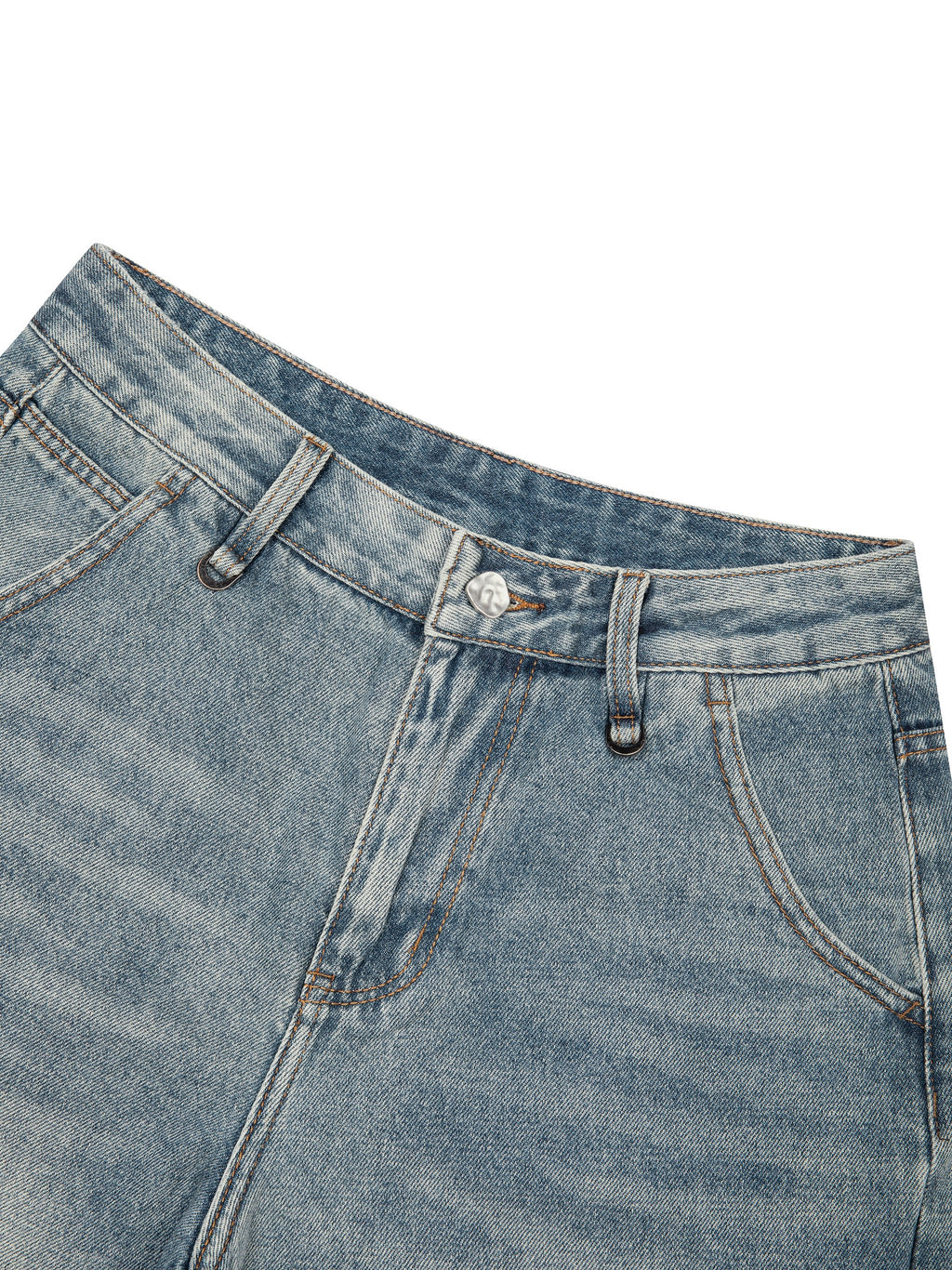 Men's Vintage Wash Denim Shorts - BLOOMORTAL