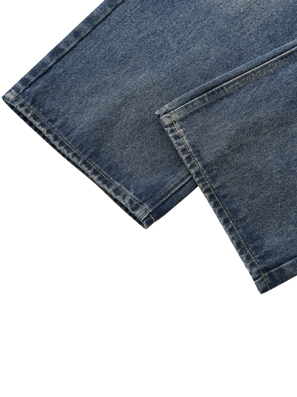 Men’s Vintage Wash Straight Leg Denim Jeans - BLOOMORTAL