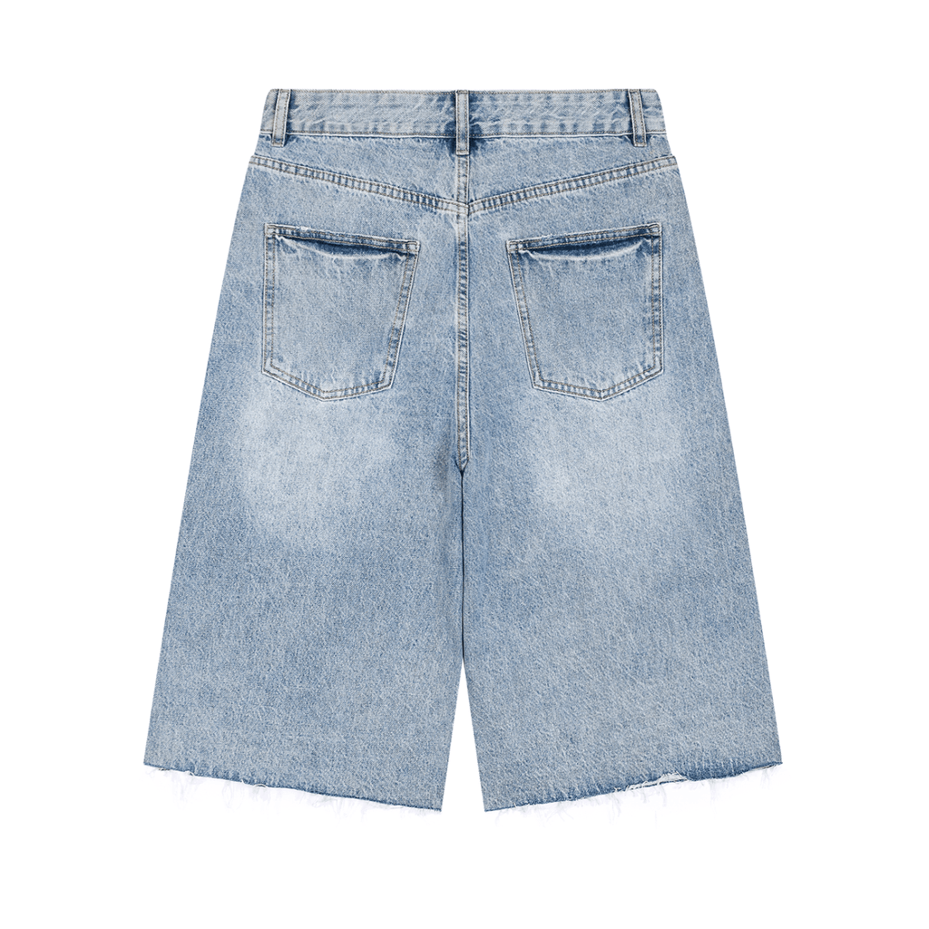 Men’s Vintage Wide Leg Denim Shorts - BLOOMORTAL