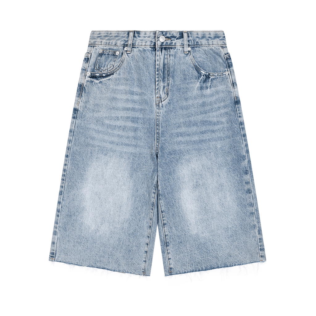 Men’s Vintage Wide Leg Denim Shorts - BLOOMORTAL