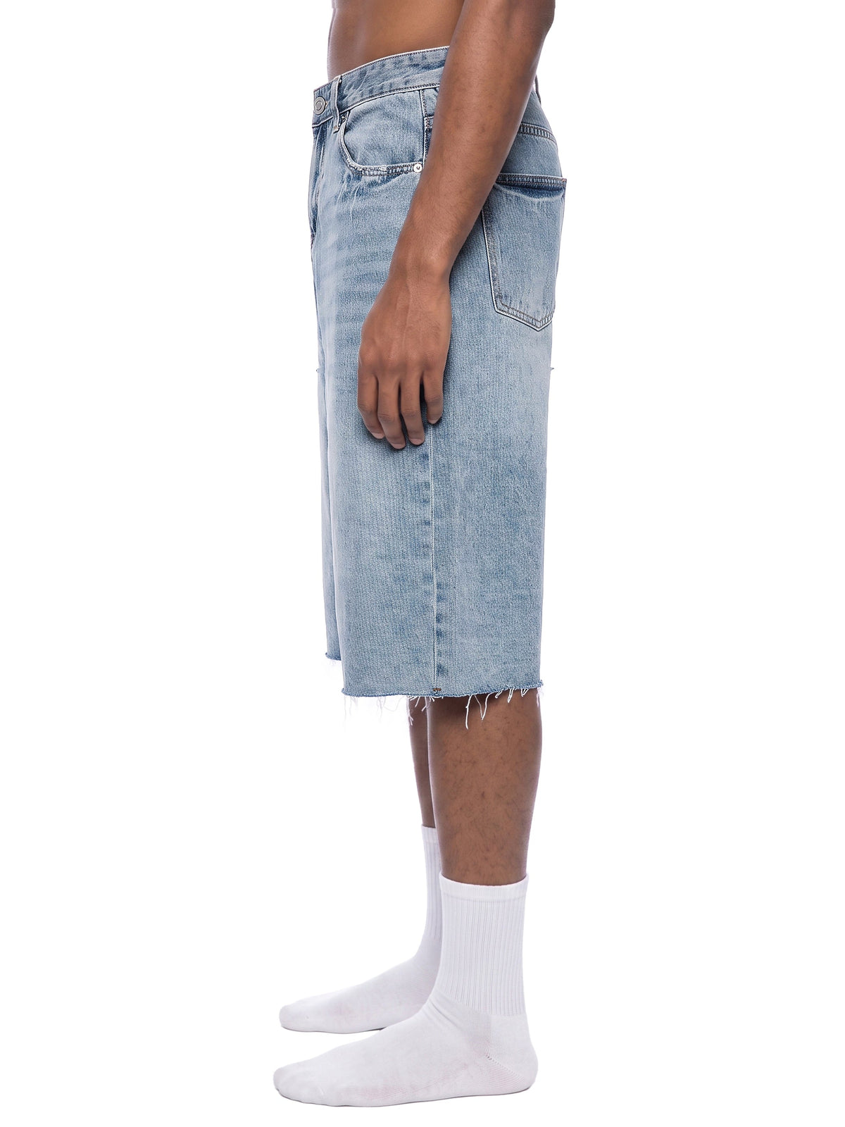 Men’s Vintage Wide Leg Denim Shorts - BLOOMORTAL