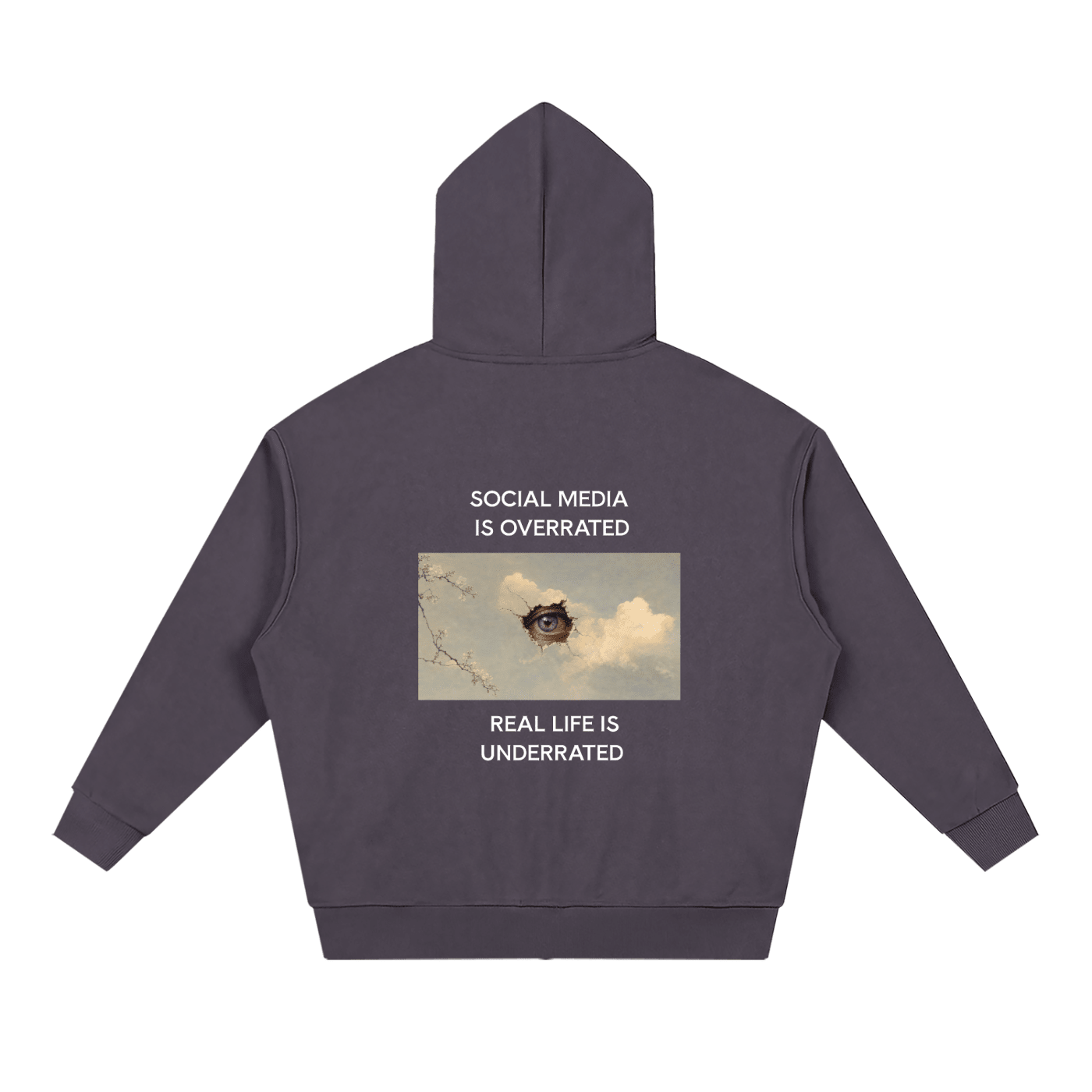 Social Media Is Overrated Unisex Loose Full Zip Hoodie - BLOOMORTAL