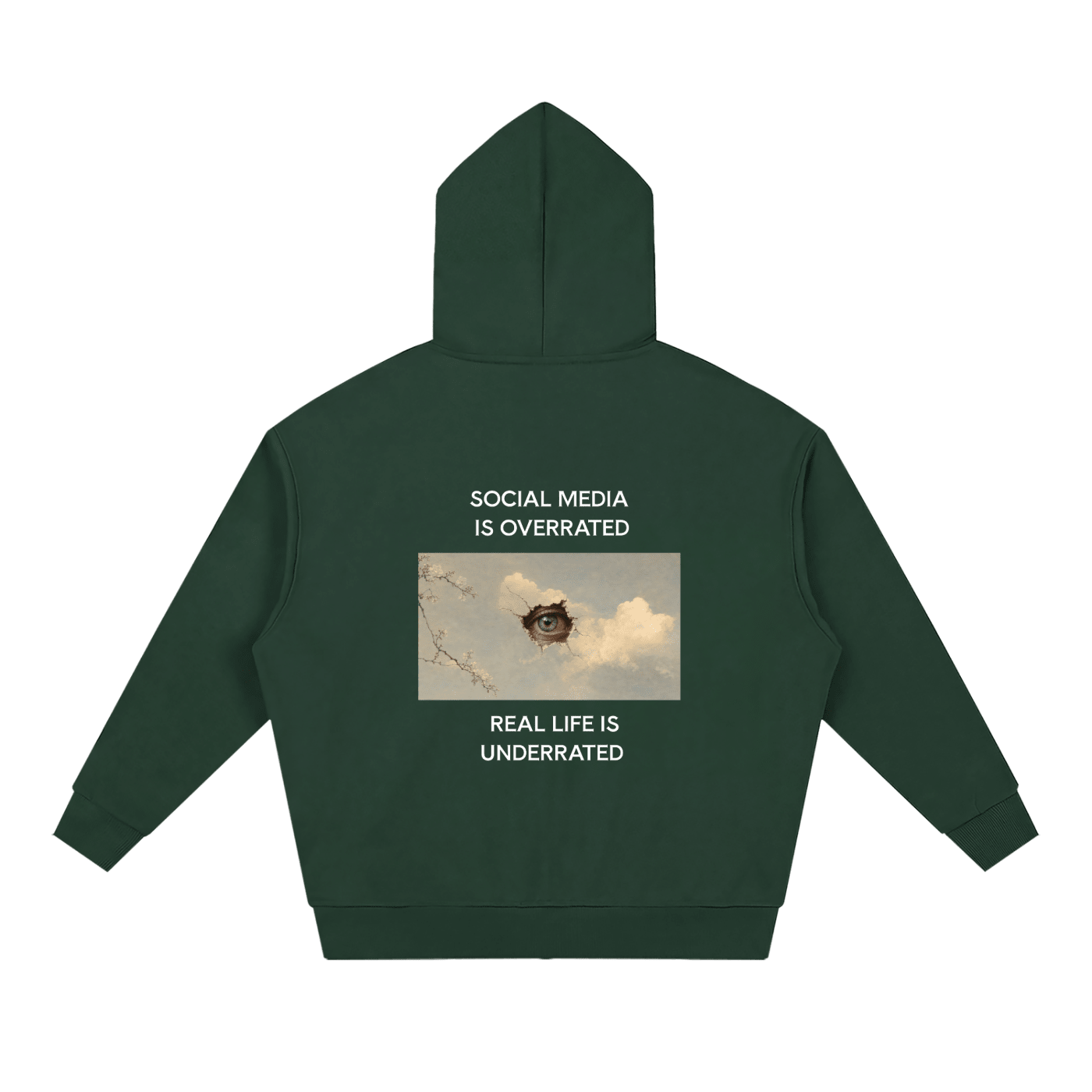 Social Media Is Overrated Unisex Loose Full Zip Hoodie - BLOOMORTAL