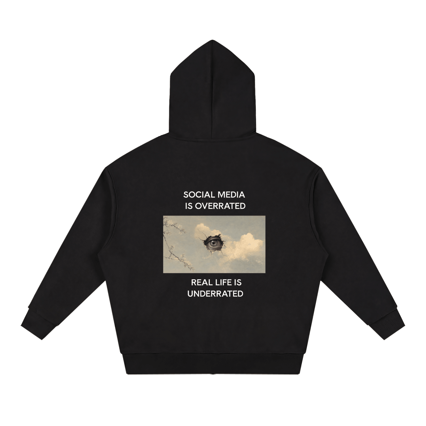 Social Media Is Overrated Unisex Loose Full Zip Hoodie - BLOOMORTAL