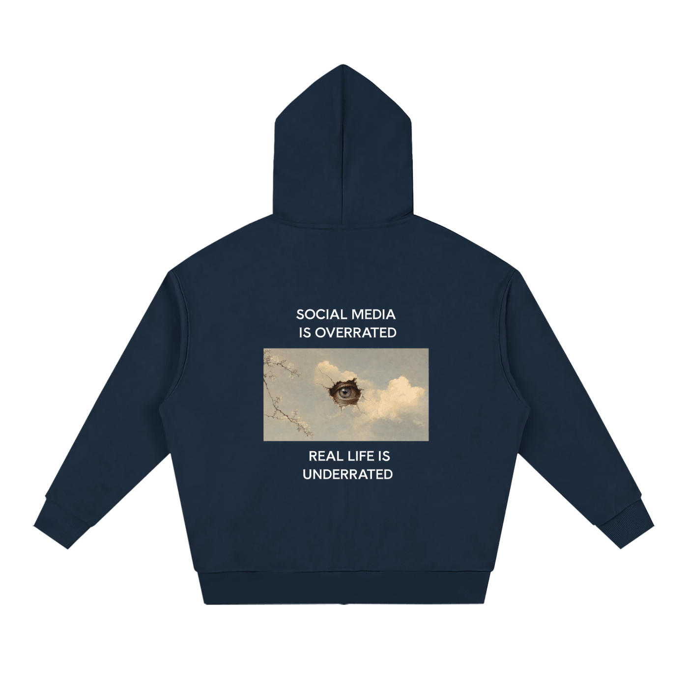 Social Media Is Overrated Unisex Loose Full Zip Hoodie - BLOOMORTAL