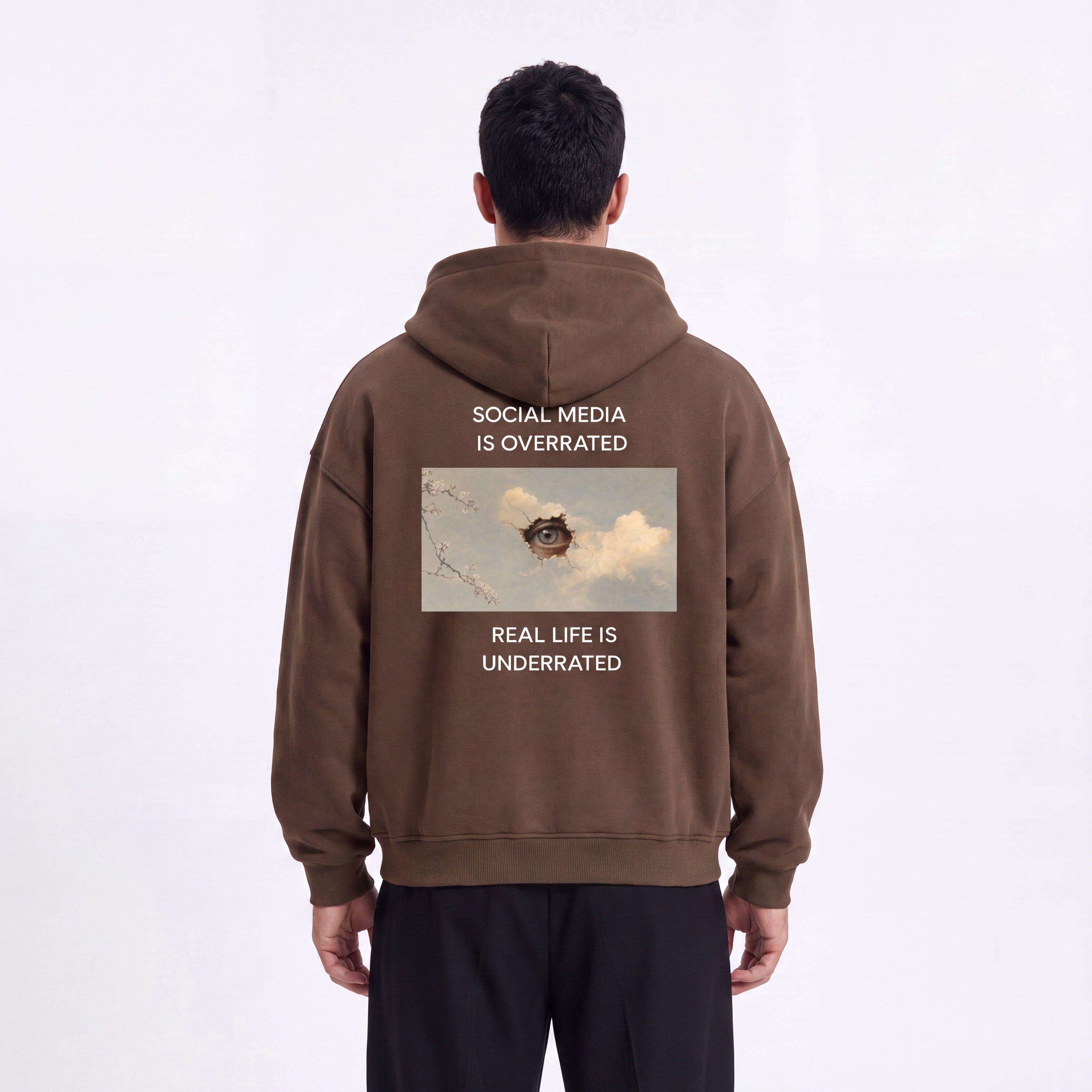 Social Media Is Overrated Unisex Loose Full Zip Hoodie - BLOOMORTAL