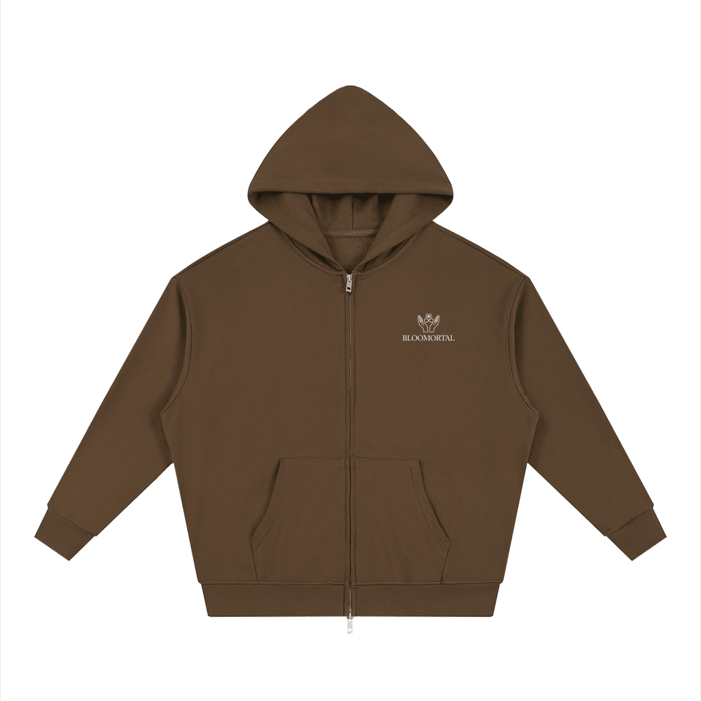 Social Media Is Overrated Unisex Loose Full Zip Hoodie - BLOOMORTAL