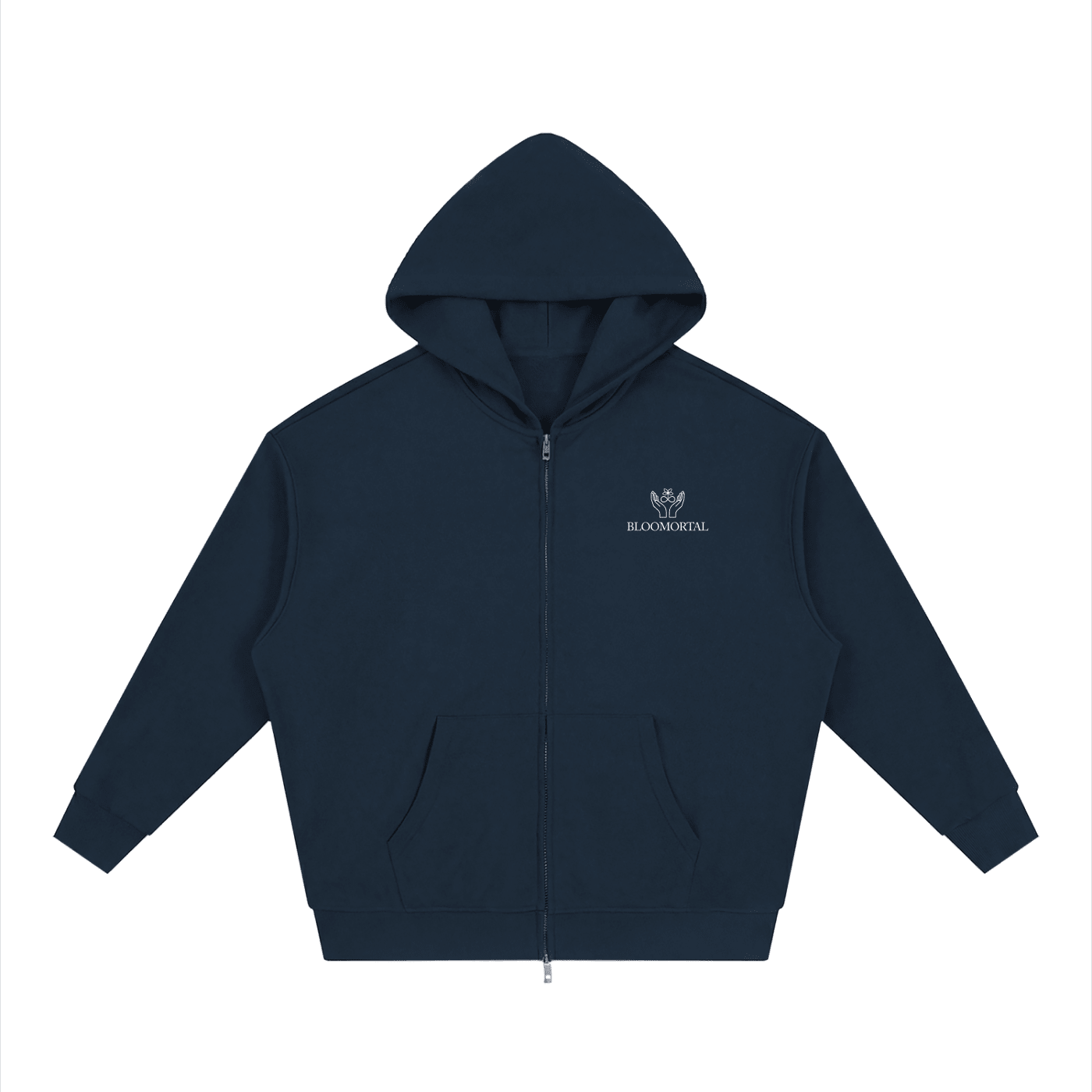 Social Media Is Overrated Unisex Loose Full Zip Hoodie - BLOOMORTAL