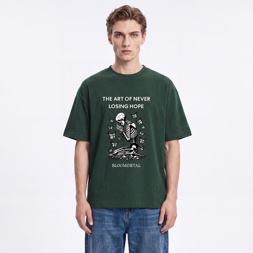 The Art Of Never Losing Hope Boxy Oversized Unisex T-Shirt - BLOOMORTAL