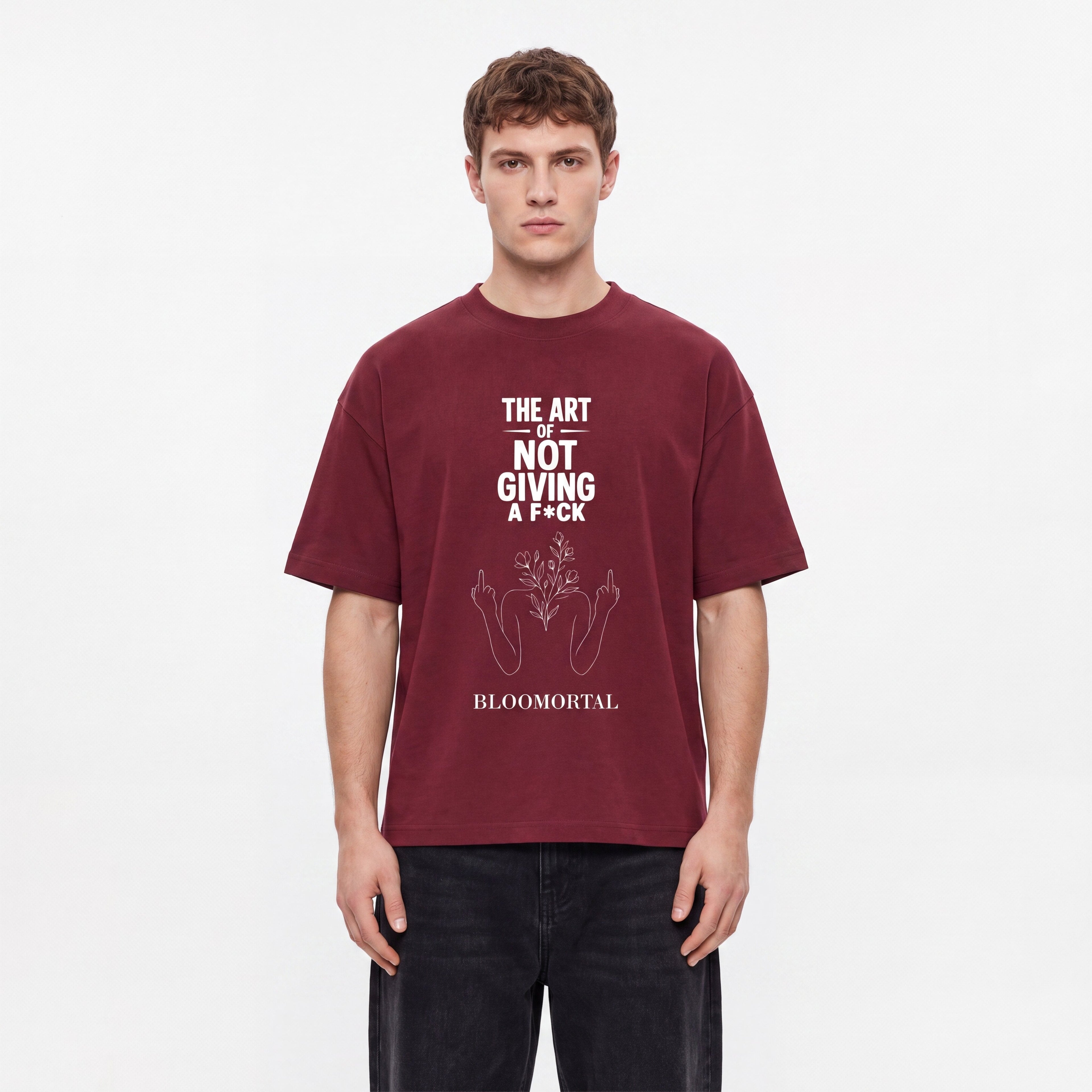 The Art Of Not Giving A F*ck Boxy Unisex Oversized T-Shirt - BLOOMORTAL