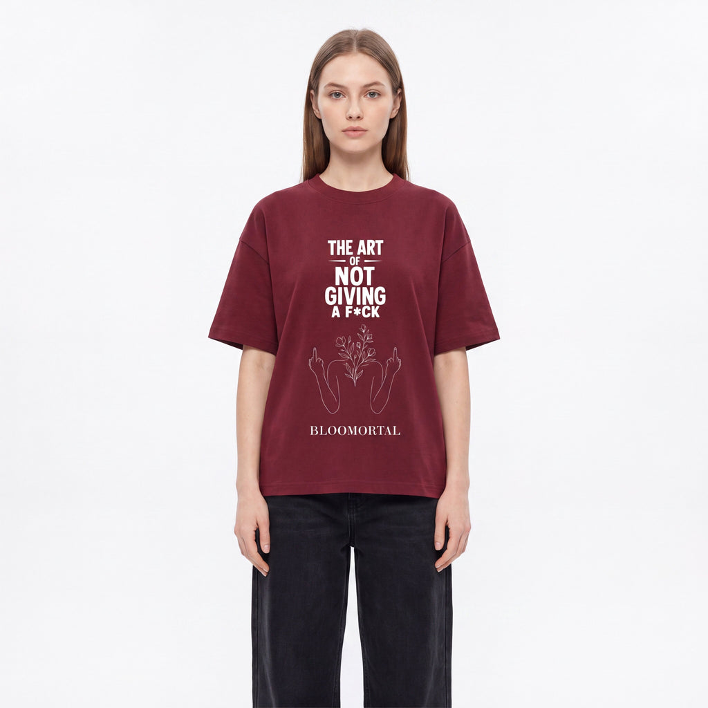 The Art Of Not Giving A F*ck Boxy Unisex Oversized T-Shirt - BLOOMORTAL