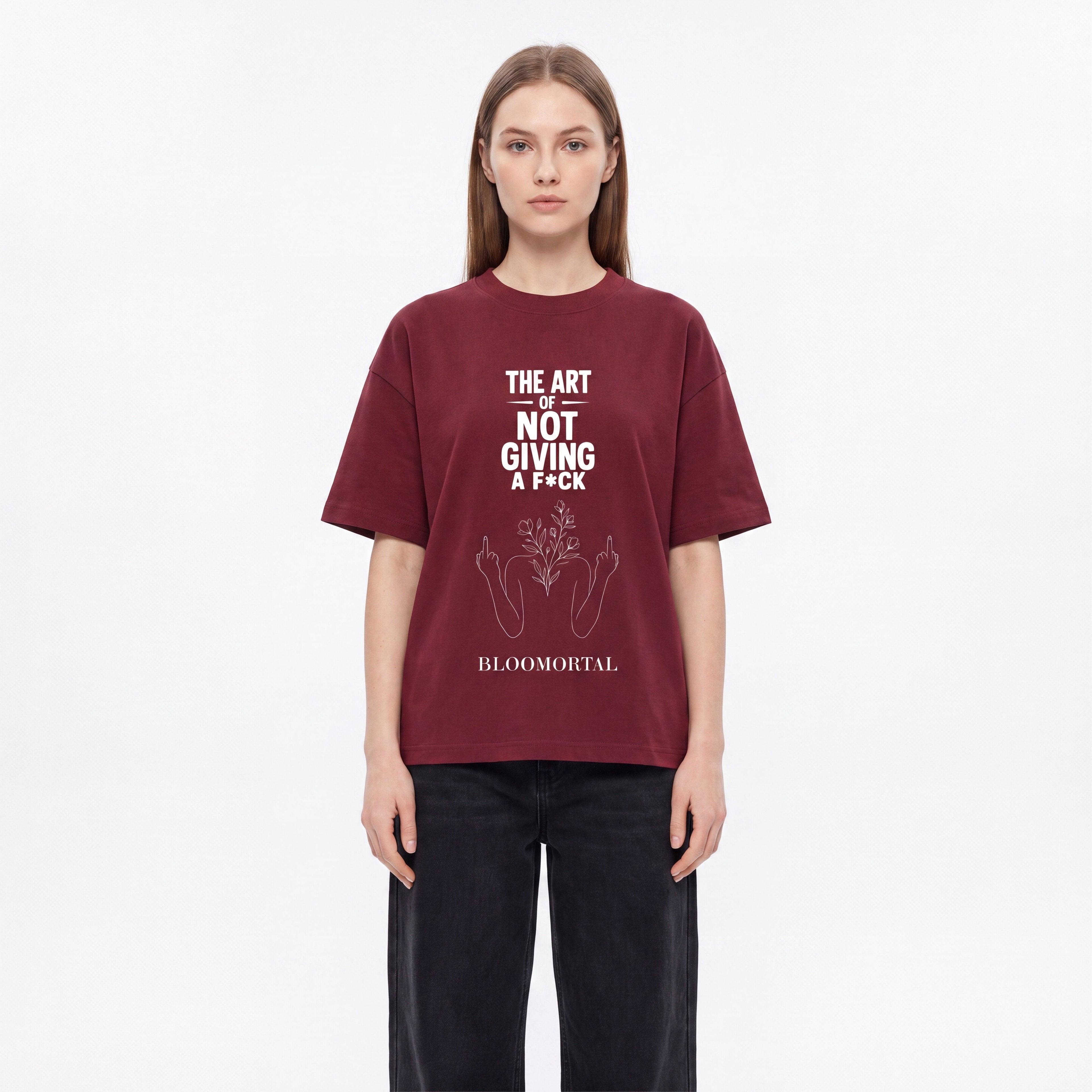 The Art Of Not Giving A F*ck Boxy Unisex Oversized T-Shirt - BLOOMORTAL