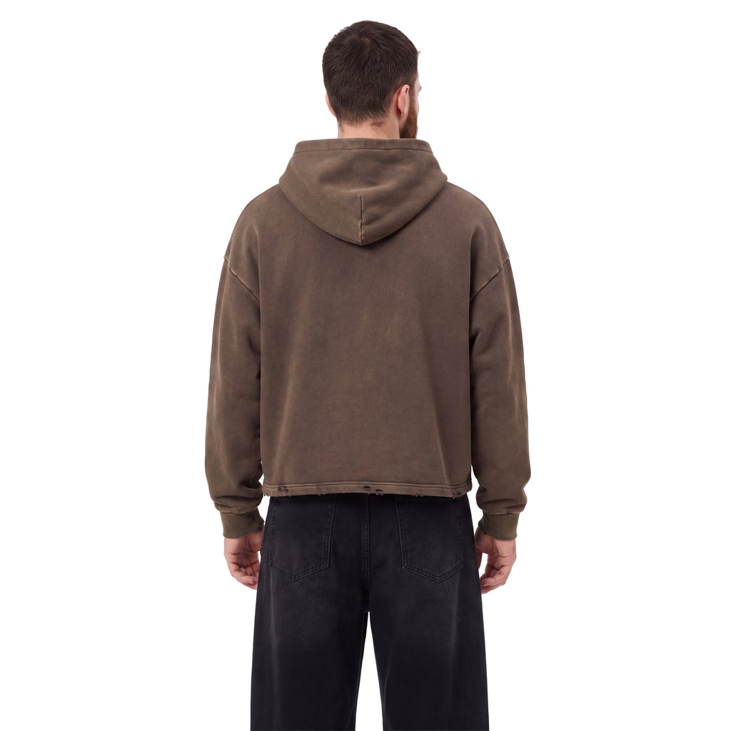 The Blooming Souls Club Vintage Washed Frayed-Hem Hoodie - BLOOMORTAL