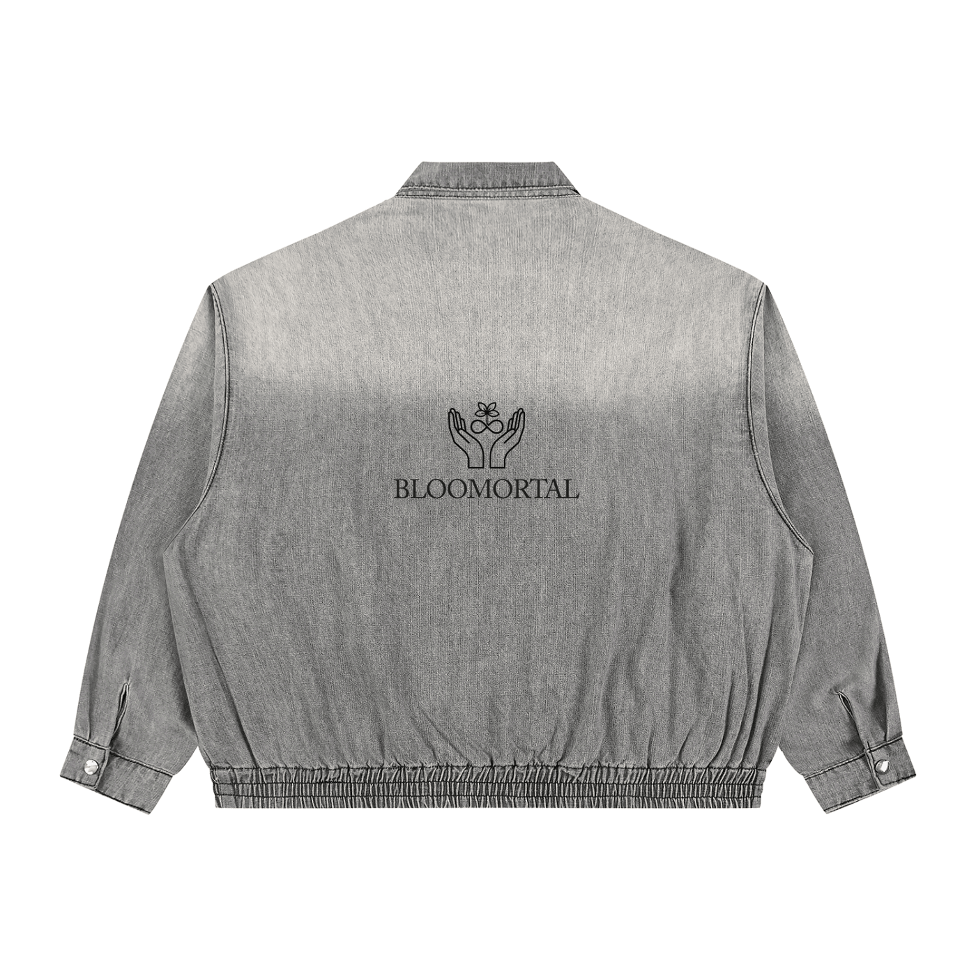 Vintage Wash Full-Zip Denim Jacket - BLOOMORTAL