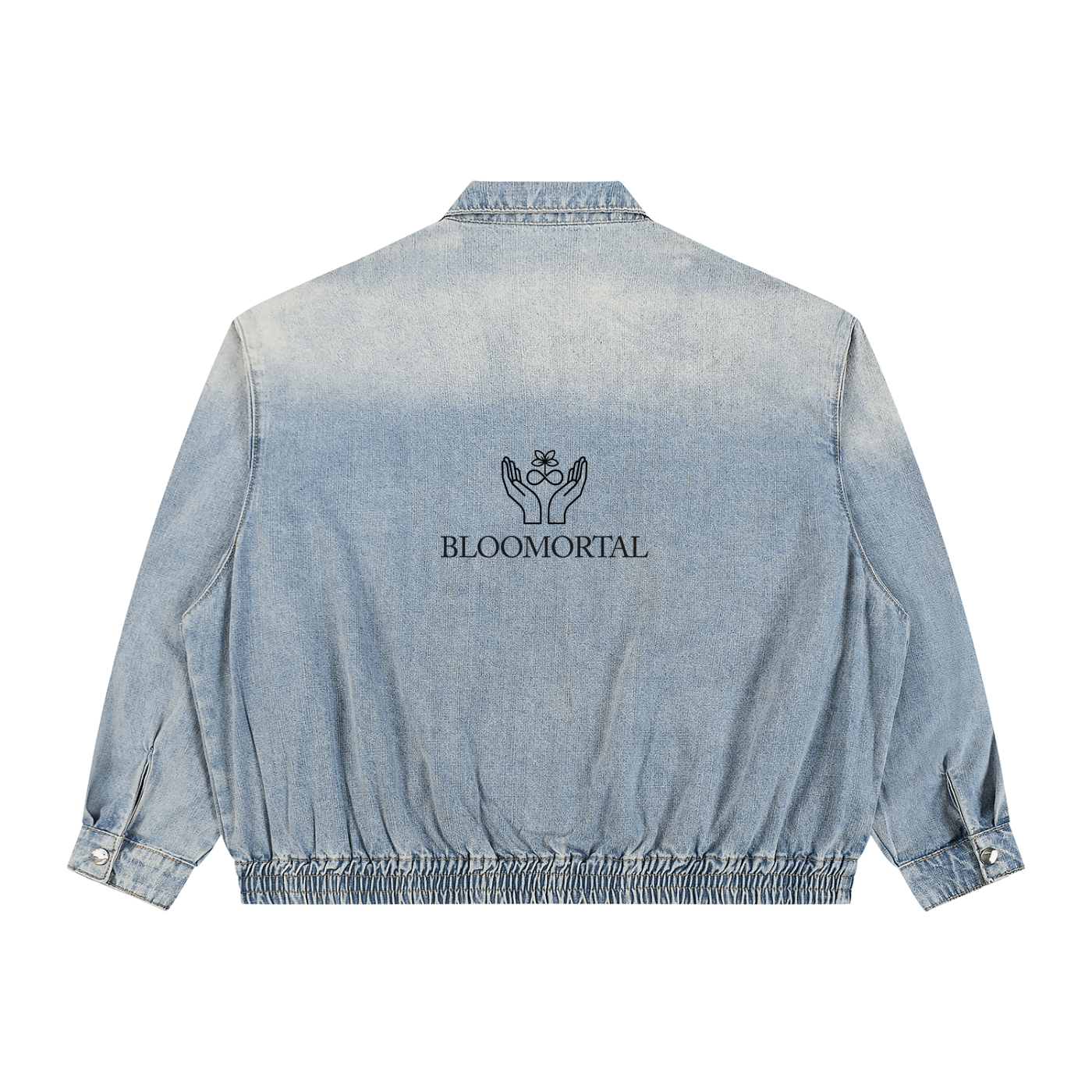 Vintage Wash Full-Zip Denim Jacket - BLOOMORTAL