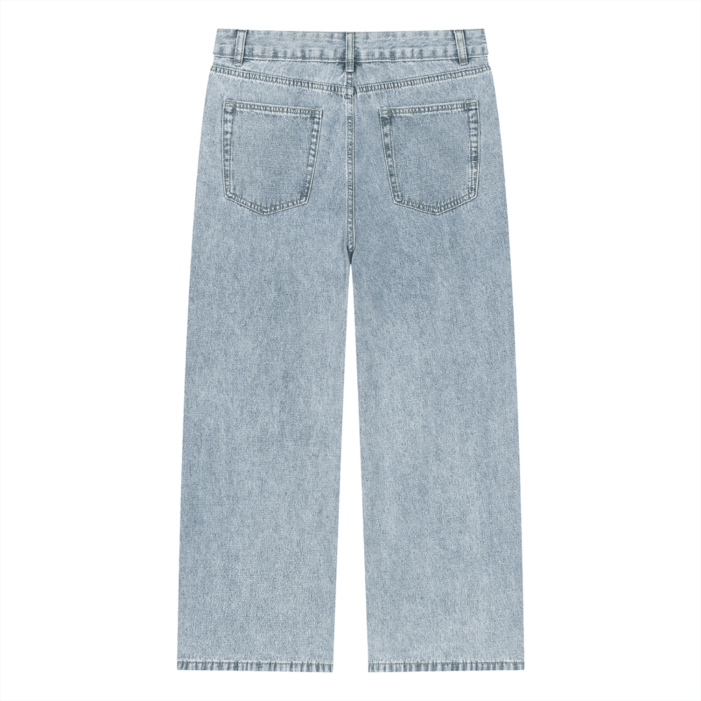Vintage Wash Straight Leg Jeans - BLOOMORTAL