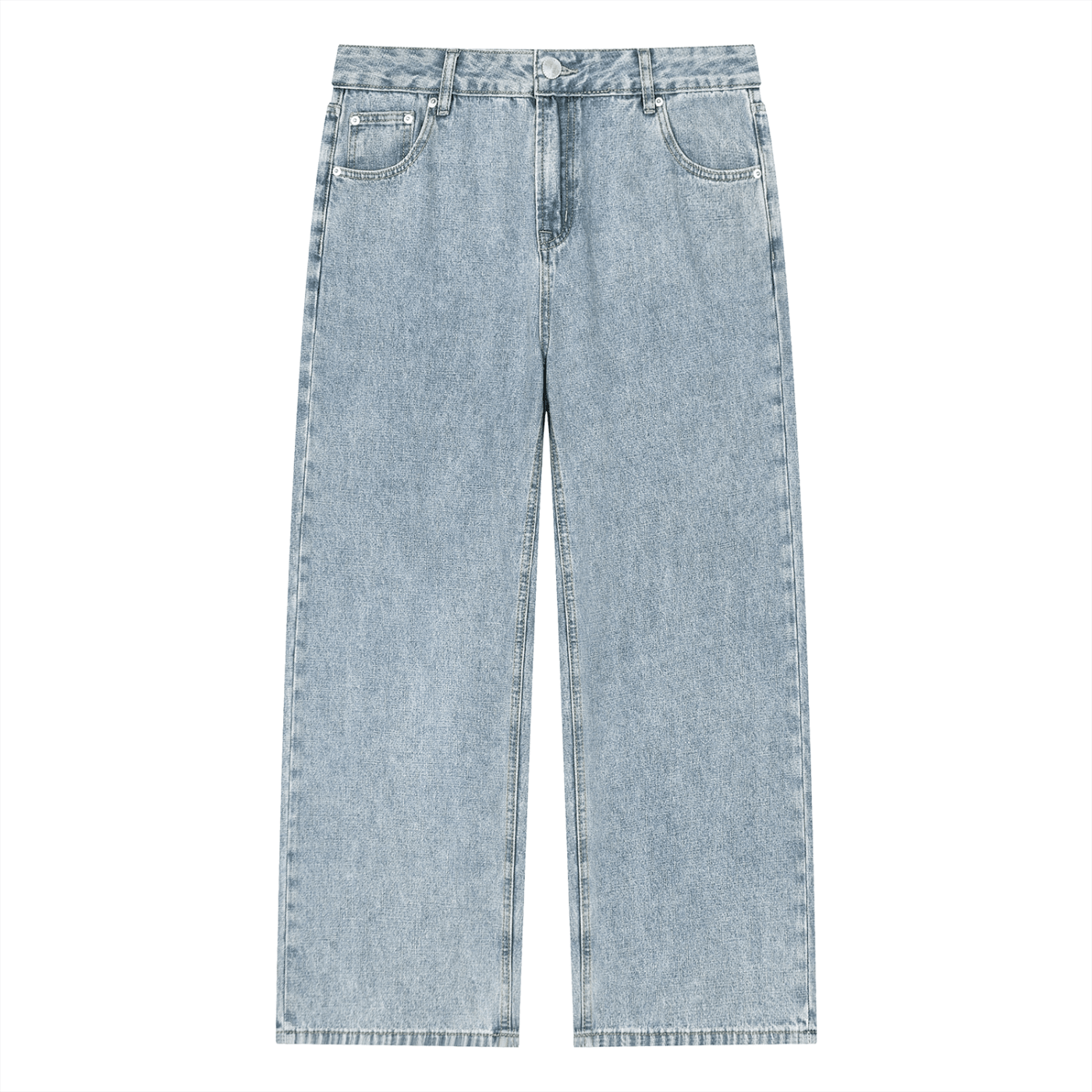 Vintage Wash Straight Leg Jeans - BLOOMORTAL