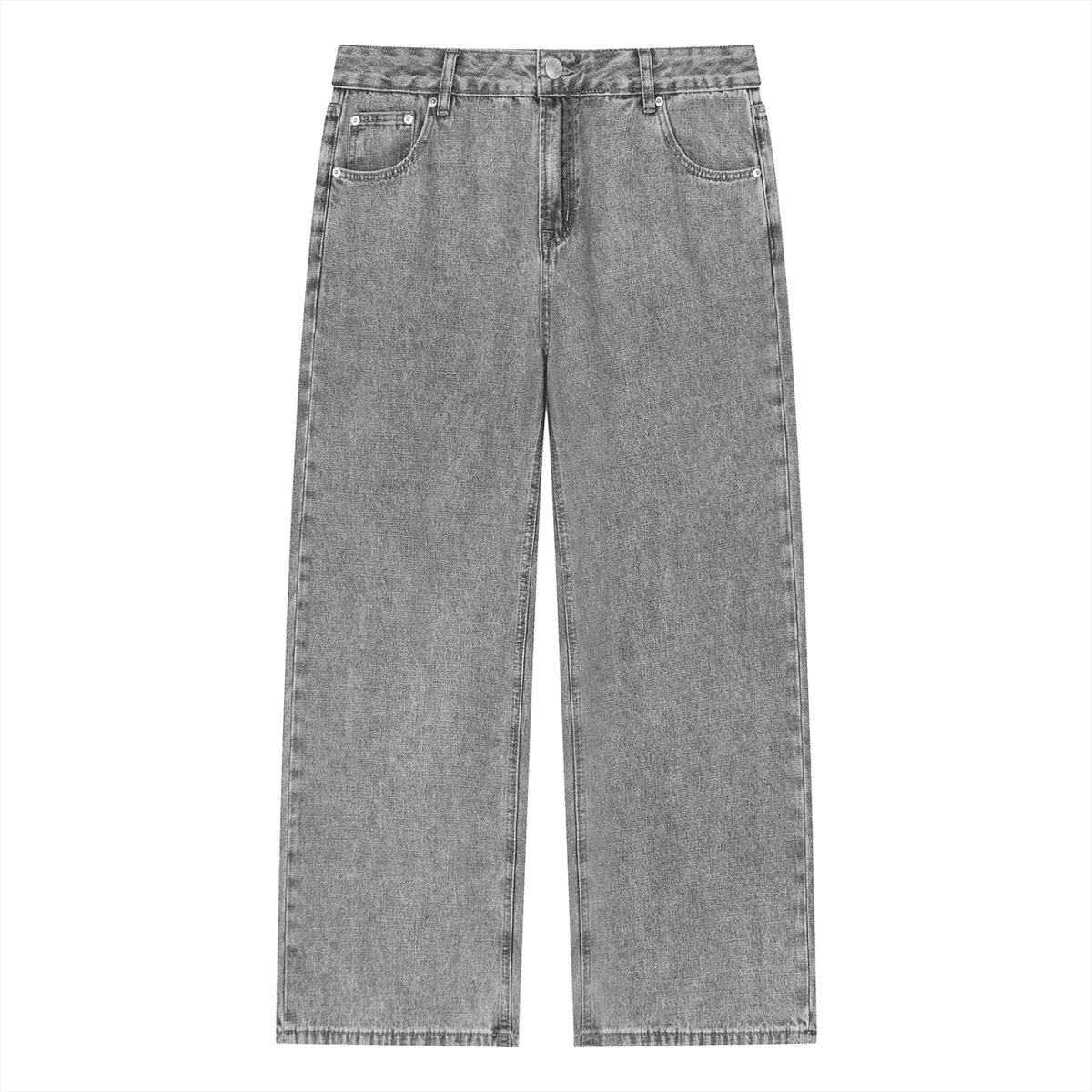 Vintage Wash Straight Leg Jeans - BLOOMORTAL