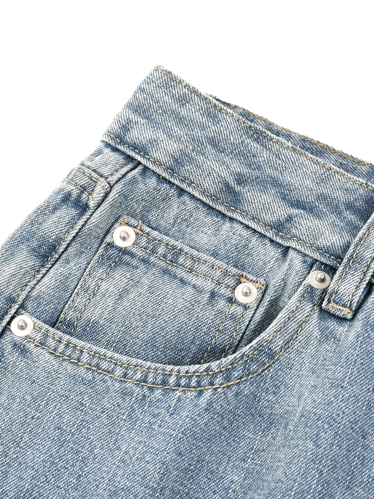 Vintage Wash Straight Leg Jeans - BLOOMORTAL