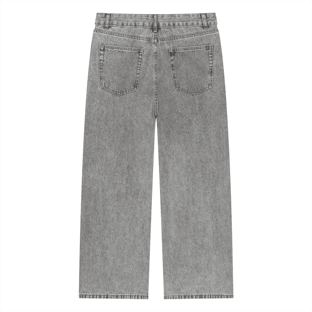 Vintage Wash Straight Leg Jeans - BLOOMORTAL