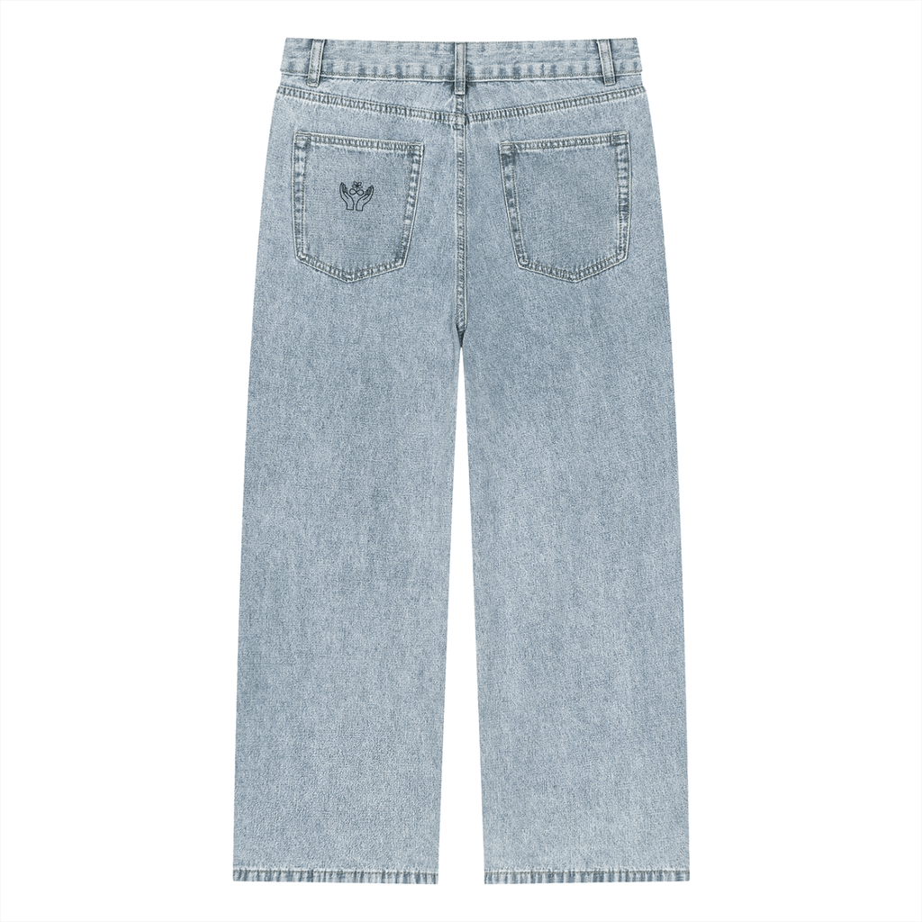 Vintage Wash Straight Leg Jeans - BLOOMORTAL