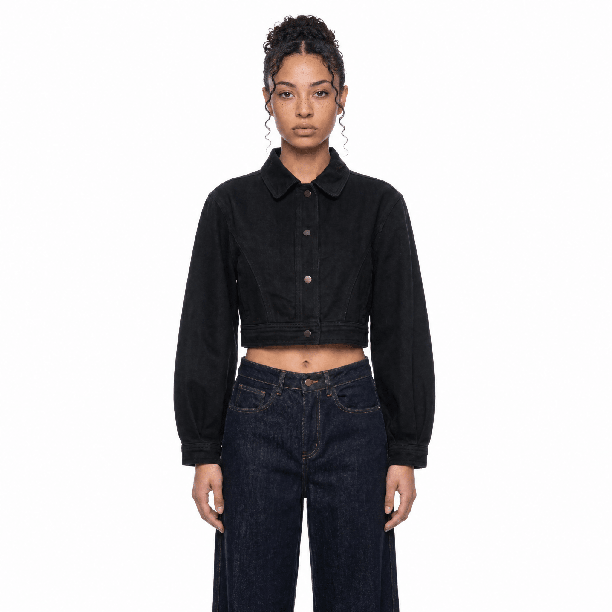 Women’s Crop Denim Jacket - BLOOMORTAL