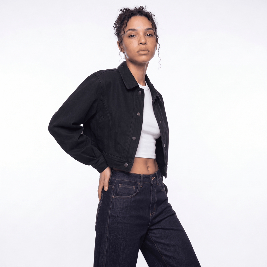 Women’s Crop Denim Jacket - BLOOMORTAL