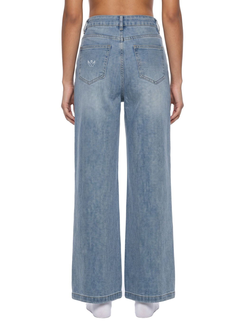 Women’s Vintage Wash High Rise Wide Leg Jeans - BLOOMORTAL